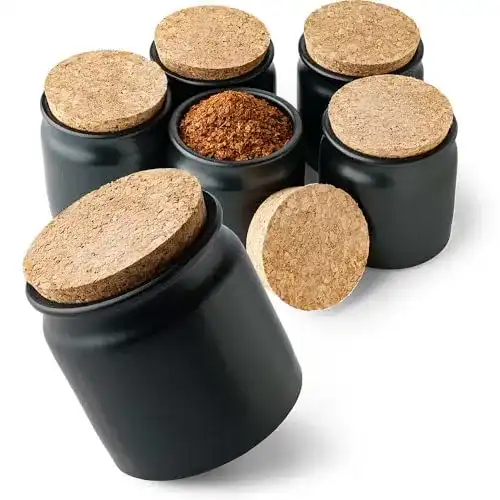 Gewürzdosen Set aus Keramik mit Korken für 150ml Inhalt
