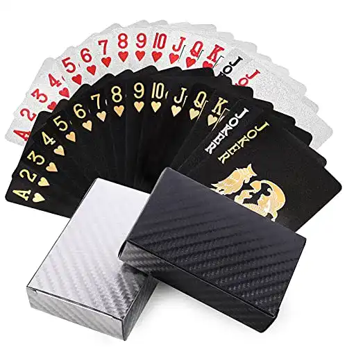 Pokerkarten Metagio 2 Stück in Schwarz und Silber