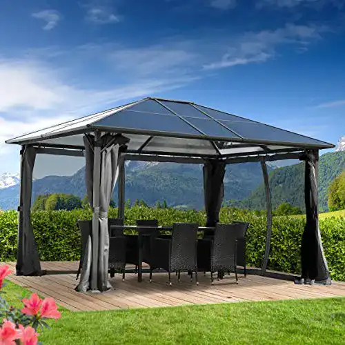 Pavillon 3×4 BRAT Aluminium Modell mit LED und Moskitonetz