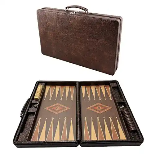 Backgammon-Koffer von My Pet Elephant Medium in Kunstleder