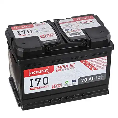 AGM-Batterie 70 Ah Accurat Impuls I70 für Autos, 12V