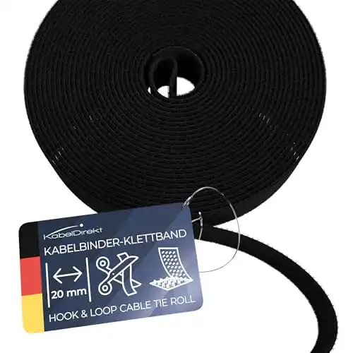 Klettband KabelDirekt Klettkabelbinder 15 m x 20 mm