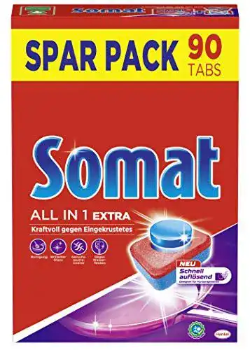 Somat All in 1 Extra Spülmaschinentabs, 90 Stück, Geschirrspül Tabs