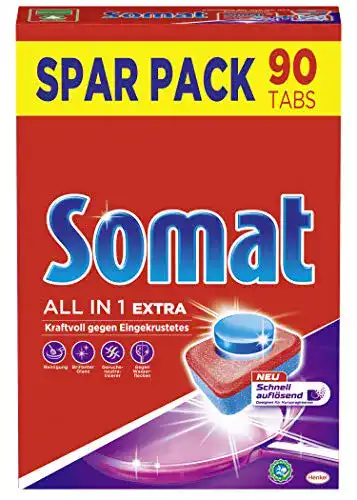 Somat All in 1 Extra Spülmaschinentabs, 90 Stück, Geschirrspül Tabs