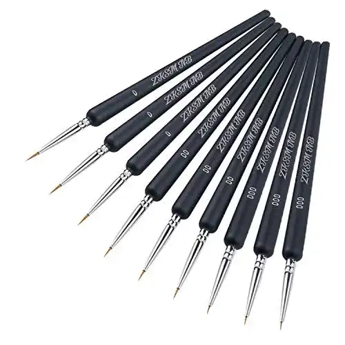 Modellbau Pinselset mit 9 hochwertigen Pinseln für verschiedene Anwendungen