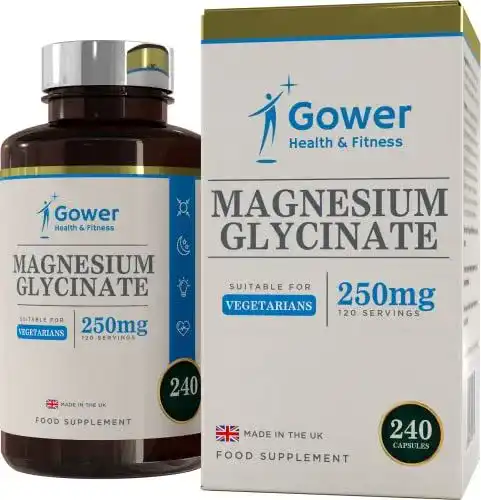 Magnesiumglycinat Gower Health & Fitness 250 mg pro Kapsel 240 Kapseln