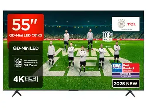 Fernseher bis 500 Euro: TCL 55C61KS QLED Mini LED 55 Zoll