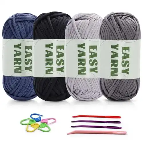 Baumwollgarn Riddur 4 x 50g Häkeln Wolle Easy Chenille
