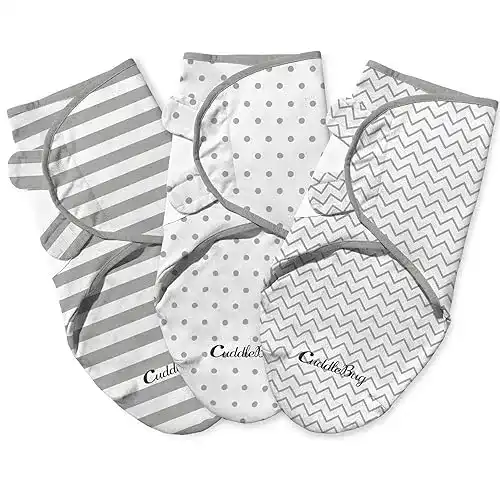 Pucksack CuddleBug 3er-Pack für Babys 0-3 Monate mit Klettverschluss