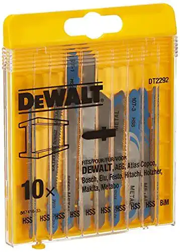 DEWALT HSS Stichsägeblätter für Metall, 10-teiliges Set