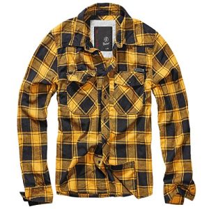Wanderhemd Brandit Check Shirt für Herren in Schwarz-Gelb XL