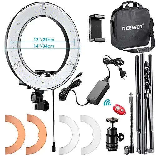 Neewer RL-12 LED Ringlicht 14″ mit Zubehör für professionelle Anwendungen