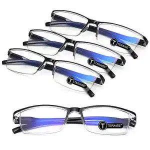 Lesebrille TeraiSe 4er Set für Herren, leichte Anti-Blaulicht-Brillen