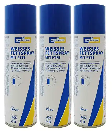 PTFE Spray 3er Pack von Cartechnic – Weißes Fettspray mit PTFE