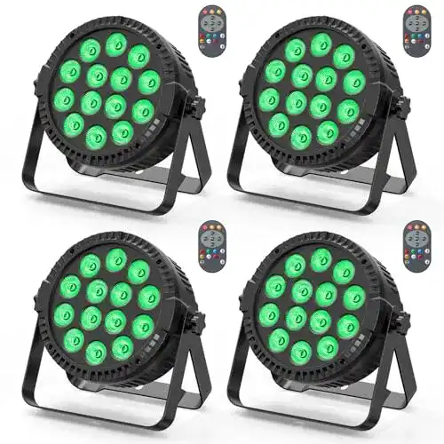 Lichtanlage mit 4 LED Par Strahlern für Bühnenlicht und Partys