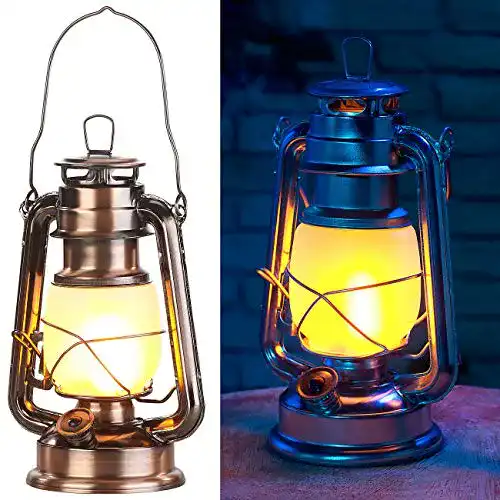 Sturmlaterne Lunartec LED mit Flammen-Effekt für Garten und Terrasse