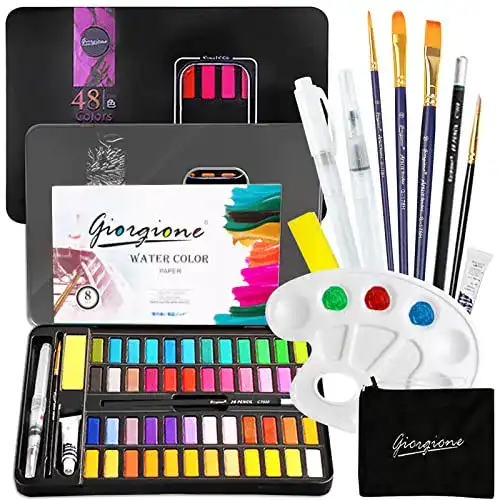 Aquarellfarben Set JOTOL mit 48 Farben für kreative Anwendungen