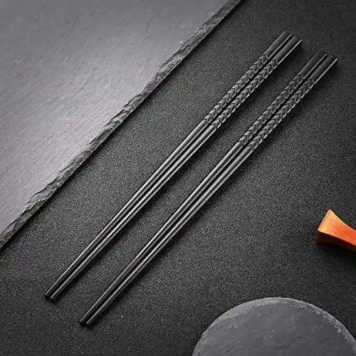 Essstäbchen Hopewey Japanische 5 Paar Schwarz
