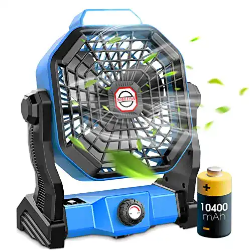 Camping-Ventilator Dovecina Leise, Tragbar Mit 10400mAh Akku