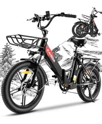 Kaisda E-Bike Klapprad 20 Zoll mit Fat Tire und 36V 20.8Ah Akku