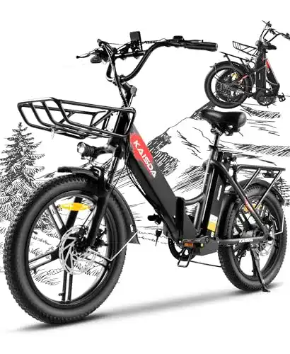 Kaisda E-Bike Klapprad 20 Zoll mit Fat Tire und 36V 20.8Ah Akku