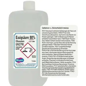 Essigsäure Algin 80% in 1 Liter Lebensmittelqualität