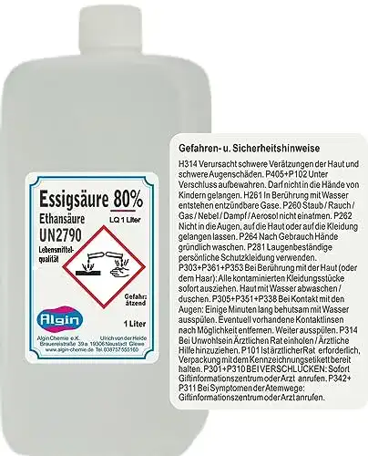 Essigsäure Algin 80% in 1 Liter Lebensmittelqualität