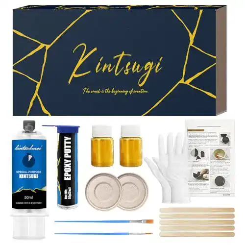 Kintsugi-Set für die Reparatur von Keramik mit Goldpulver