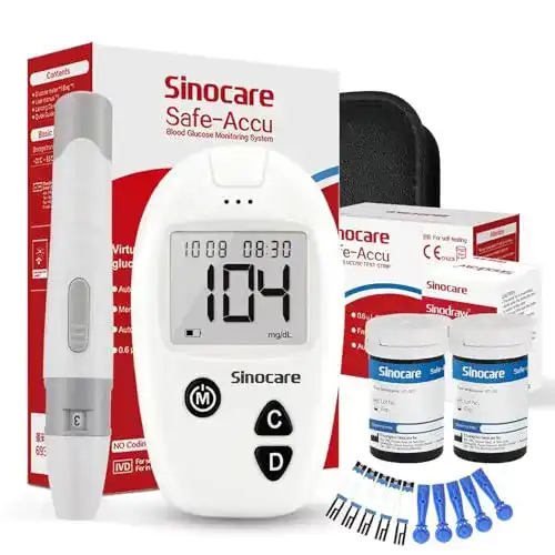 Blutzuckermessgerät Sinocare Safe Accu Set mit 50 Teststreifen