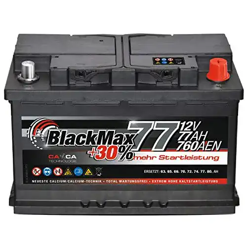 Blackmax Autobatterie 77Ah 12V 760A für PKW und LKW