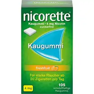 Nikotinkaugummi Nicorette 4 mg Freshfruit von Pharma Gerke