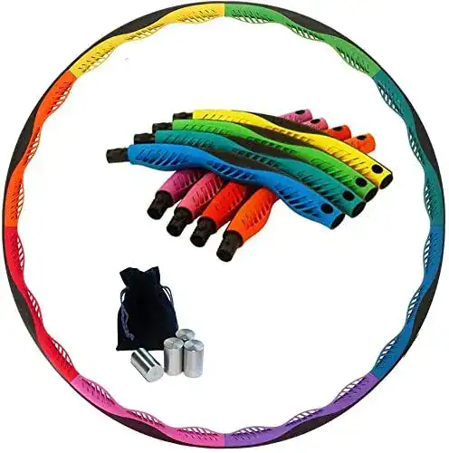 Hula-Hoop-Reifen Powerhoop Deluxe in Regenbogenfarben, 100 cm