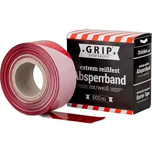 Absperrband 500 m von GRIP Eventbasics in rot-weiß
