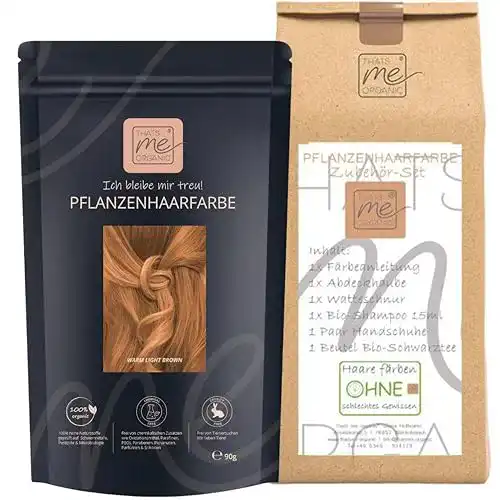 Pflanzenhaarfarbe Thats Me Organic Profi Zubehörset Warm Light Brown