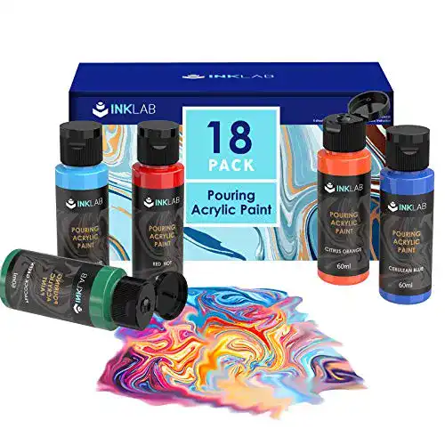 Pouring Acrylfarben Set INK LAB mit 18 Farben