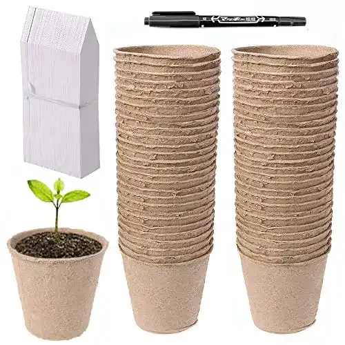 Abimars abbaubare Anzuchttöpfe, 50 Stück, 8 cm
