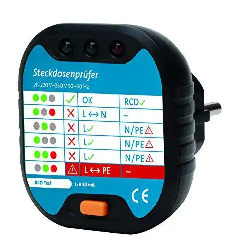 Steckdosentester Kopp 171002012 für Steckdosenprüfung mit optischer Anzeige
