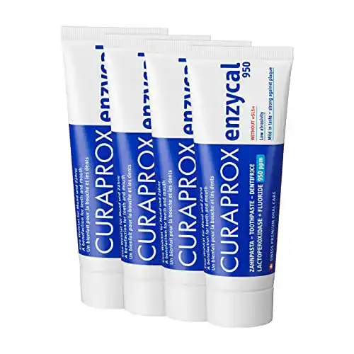 Curaprox Enzycal 950 Zahnpasta mit Fluorid, 75 ml, 4er Pack