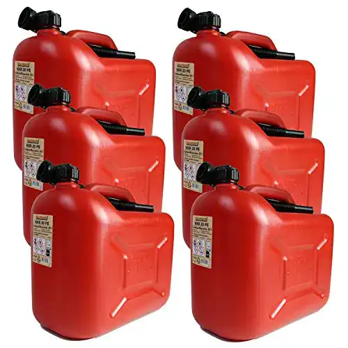 Benzinkanister Bauprofi Set mit 6 x 20 Liter roten Kanistern