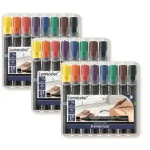 Permanent Marker Staedtler 350 WP8 Lumocolor mit Keilspitze und 8 Farben
