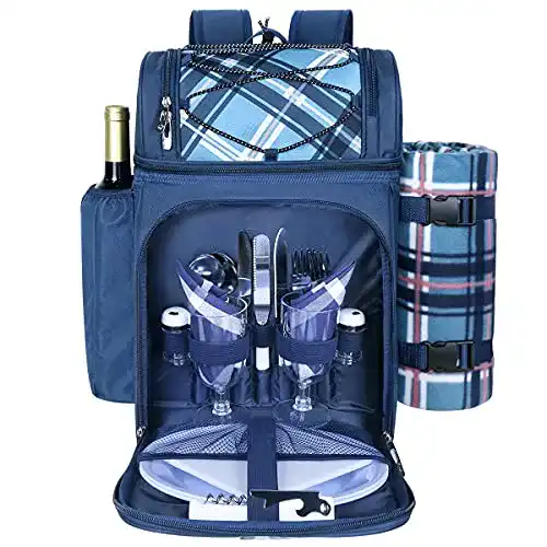 Picknickrucksack Hap Tim für zwei Personen mit Kühlfach und Zubehör