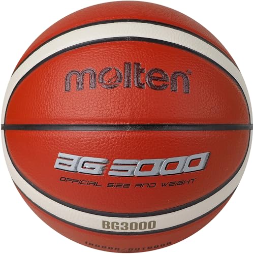 Molten BG3000 Basketball für Innen und Außen, Größe 7, Kunstleder