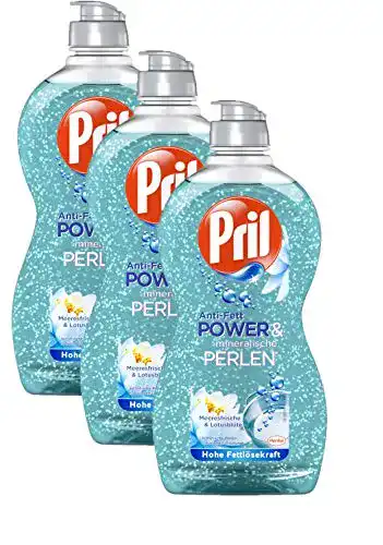 Pril Spülmittel Anti-Fett Power mit mineralischen Perlen 3 x 450 ml