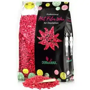 Wachsperlen Dermawax 1 kg Rose mit Kokosöl zur Haarentfernung