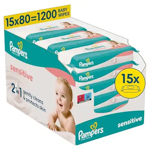 Pampers Sensitive Baby Feuchttücher, 1200 Stück (15 x 80)