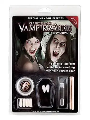 Vampirzähne Deluxe-Set von Maskworld mit Dentalmasse