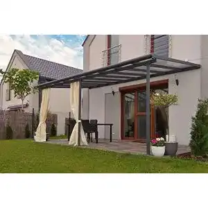 Terrassenüberdachung aus Aluminium in Grau für Veranda