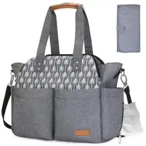 Wickeltasche Lekebaby Baby Bote groß mit Wickelunterlage und Fächern