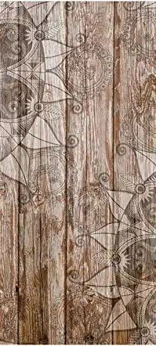 Türtapete Holzwand mit Mandalas 80 x 200 cm