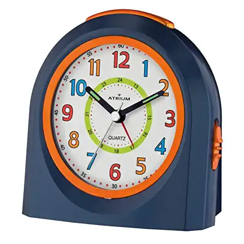 Kinderwecker ohne Ticken Atrium Analog Quarz mit Licht und Snooze